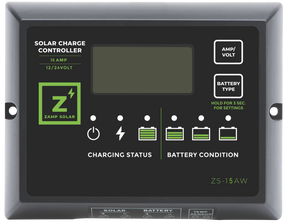 15 Amp 5-Stage PWM Charge Controller  Charge Controller Zamp Solar- Adventure Imports
