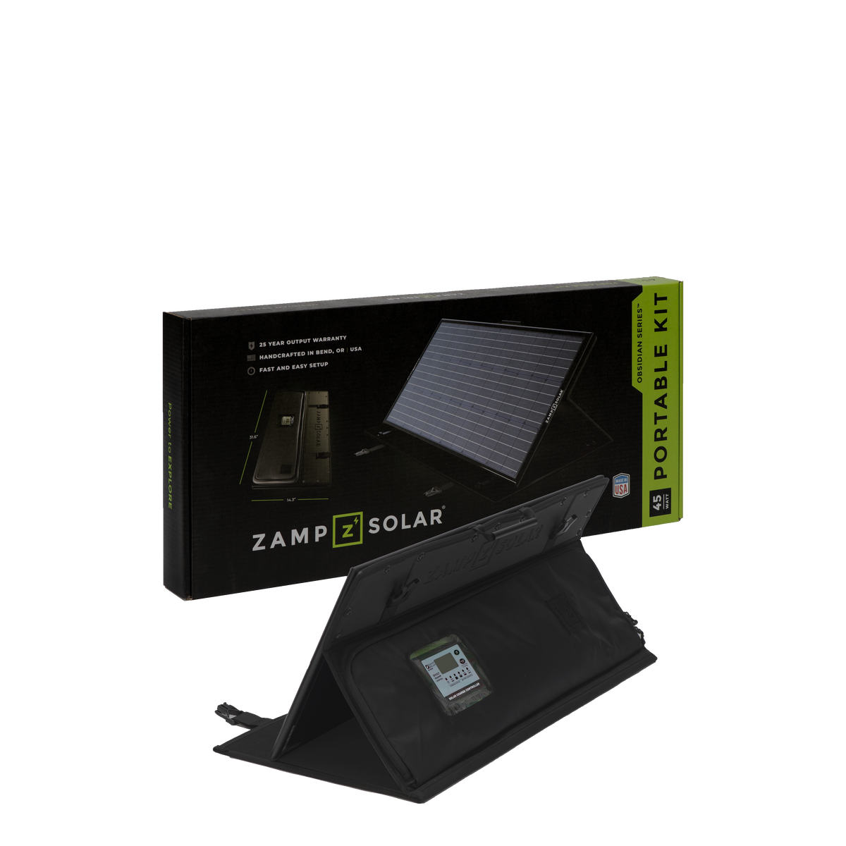OBSIDIAN® SERIES 45-Watt Portable Kit- Regulated  Portable Kit Zamp Solar- Overland Kitted