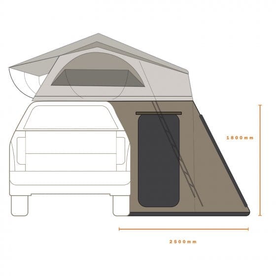 HI View/Pano 1600 Annex - Various Sizes  Roof top Tents Darche- Overland Kitted