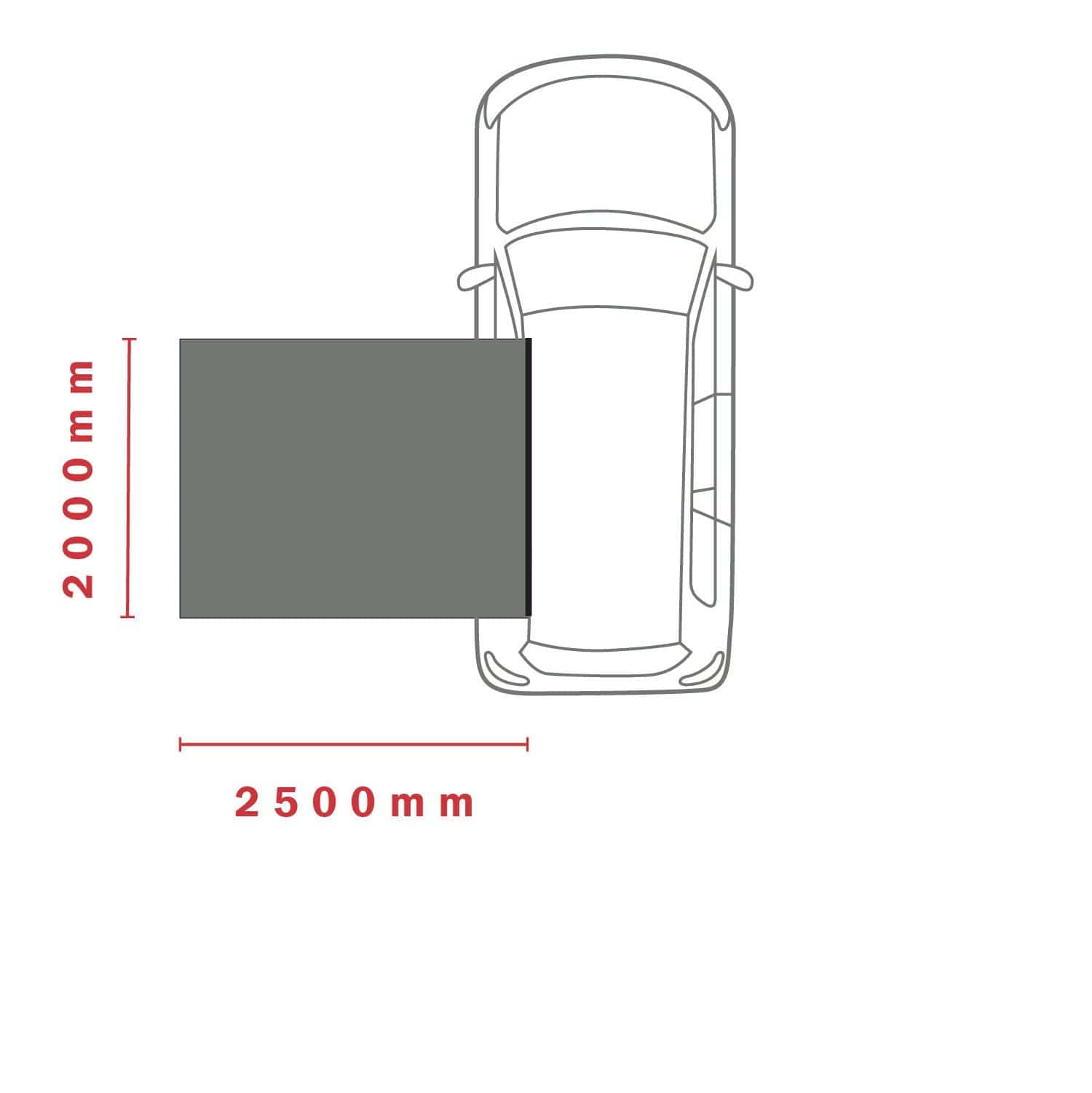 Kozi Side Awning 2 x 2.5m  Shelters Darche- Overland Kitted