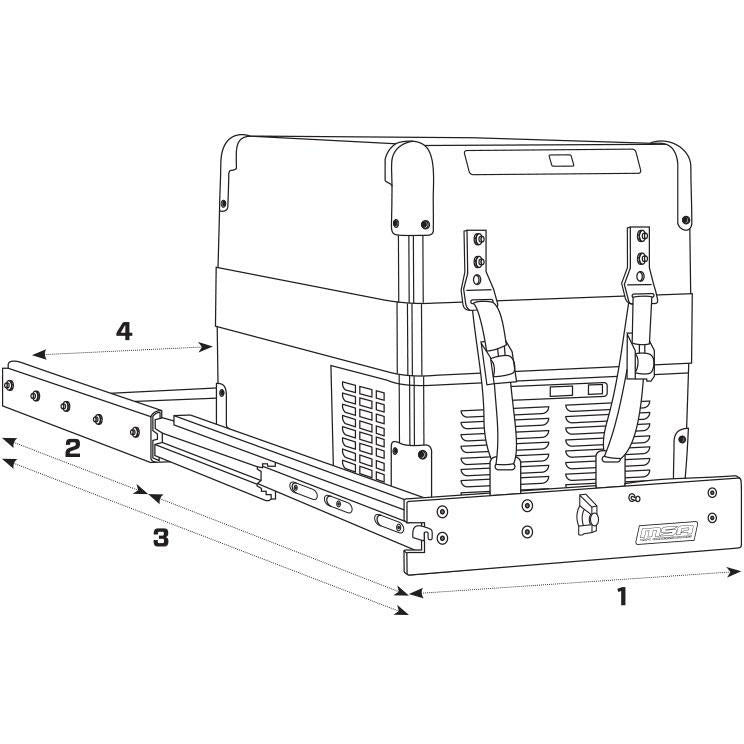 SL45 Straight Fridge Slide  Fridge Slide MSA 4X4- Overland Kitted